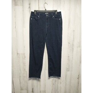 Buffalo David Bitton Jeans Alyssa 6/28 High-Rise Straight Leg Raw Hem Cropped